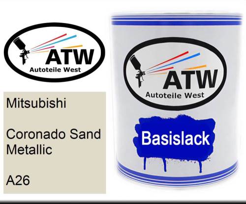 Mitsubishi, Coronado Sand Metallic, A26: 1L Lackdose, von ATW Autoteile West.